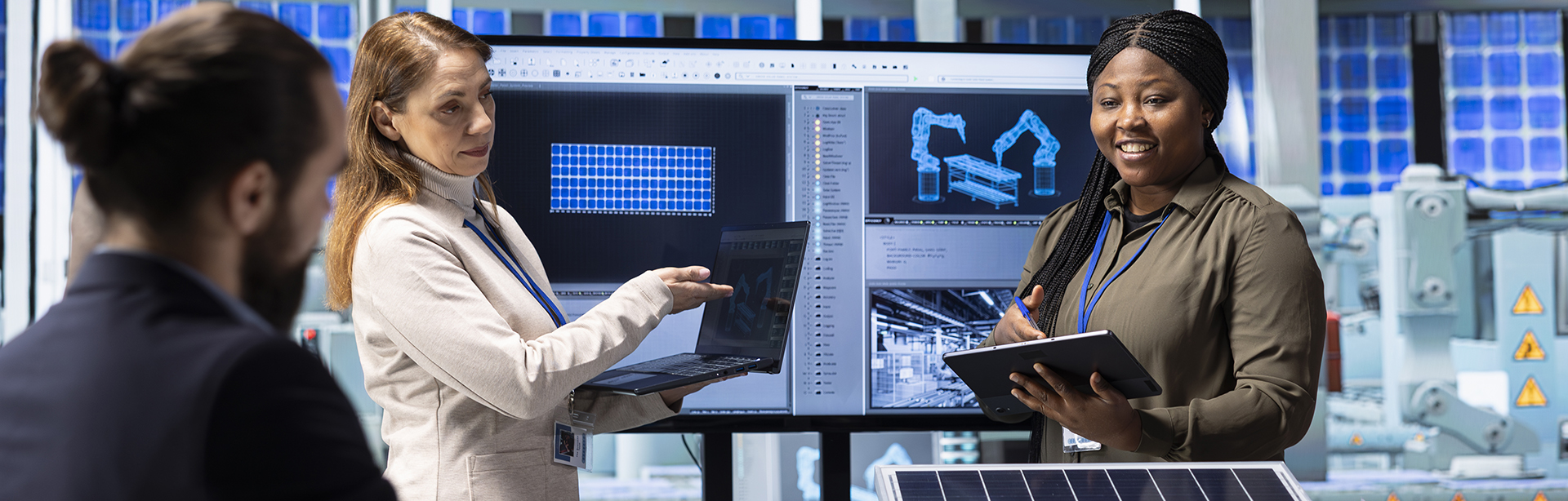Solar energy researchers test new photovoltaic technologies in controlled lab environment, aiming to enhance solar panel performance and maximize energy output during research and development process